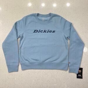 NWT Dickies Women’s Medium Heavyweight Wordmark Crew Fleece Sweatshirt Blue